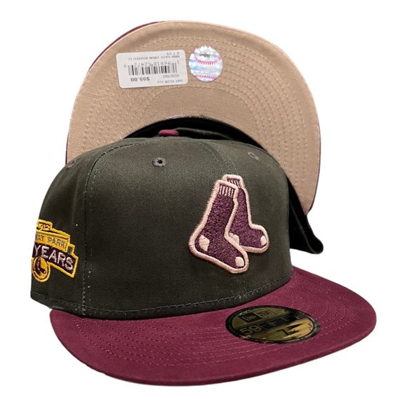 New Era Boston Red Sox Fall Tones 59FIFTY Fitted Hat 100th Year Side Patch - Picture 1 of 6
